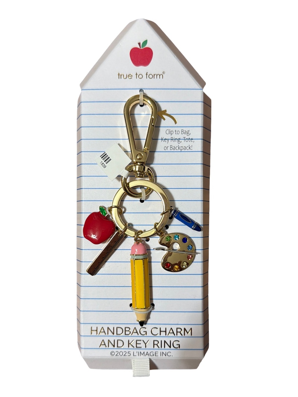 True to Form Yellow Pencil & School-Themed Key Ring